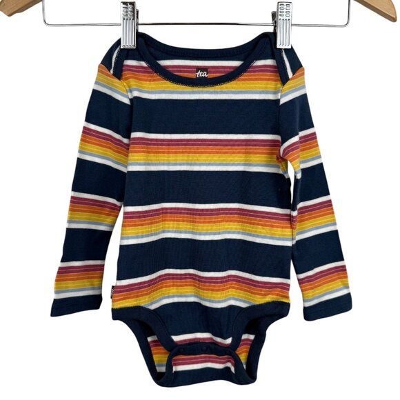 Colorful Stripe TEA Baby 12-18 Month Long Sleeve Onsie with Snap Button Bottoms - Picture 1 of 3